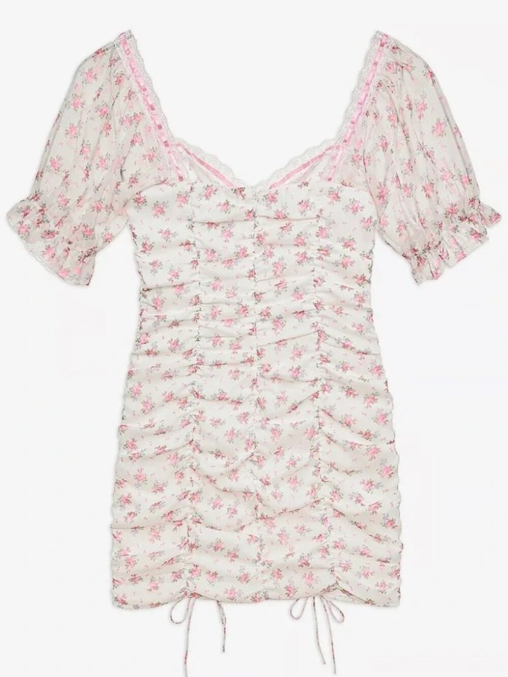 For Love & Lemons Robin Dress | XS | White / Pink | NWT